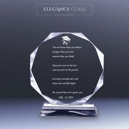 Trofeo de Cristal Modelo Circles + Grabado Personalizado