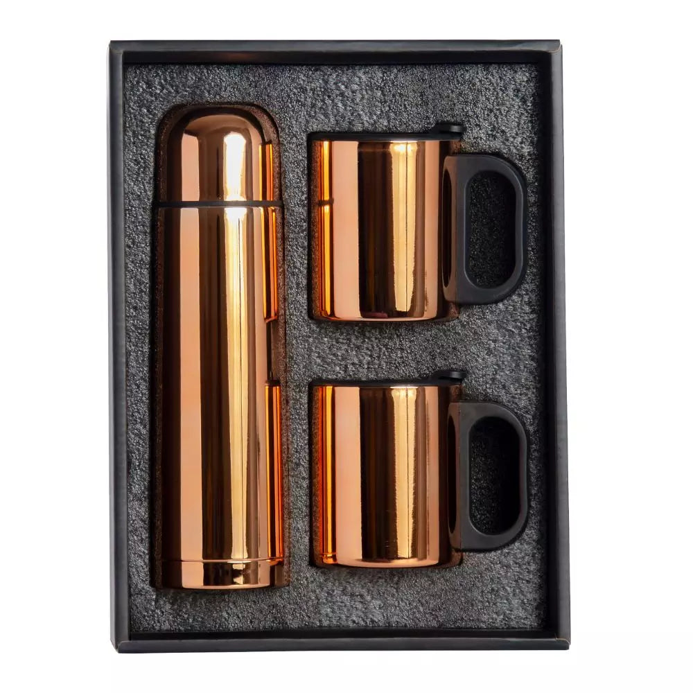 Set Termo 500 cc + 2 Mug Termicos Cobre 350 cc – Elegance Class