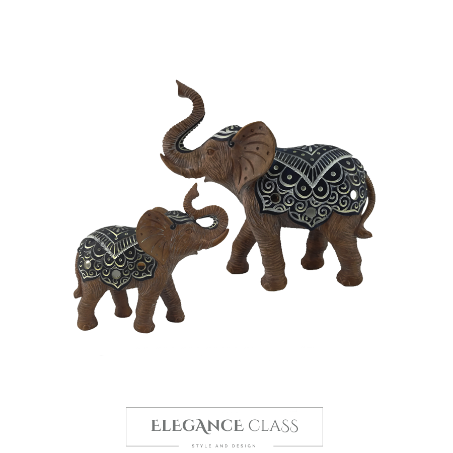 Set Figura decoración Elefantes Poliresina